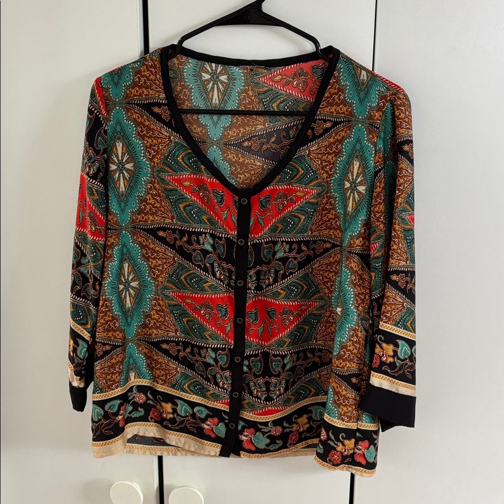 Colorful Patterned Blouse